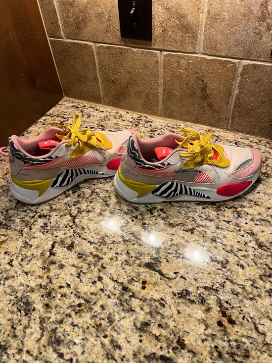 Puma Shoes - Puma Women's Pink, Yellow & Black Zebra Athletic Sneakers